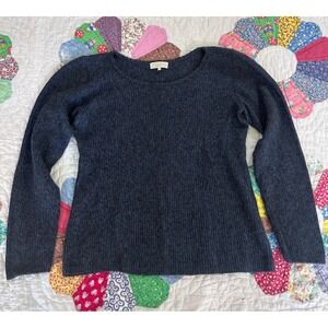 Alpaca society women's ribbed long sleeve scoop neck sweater Medium